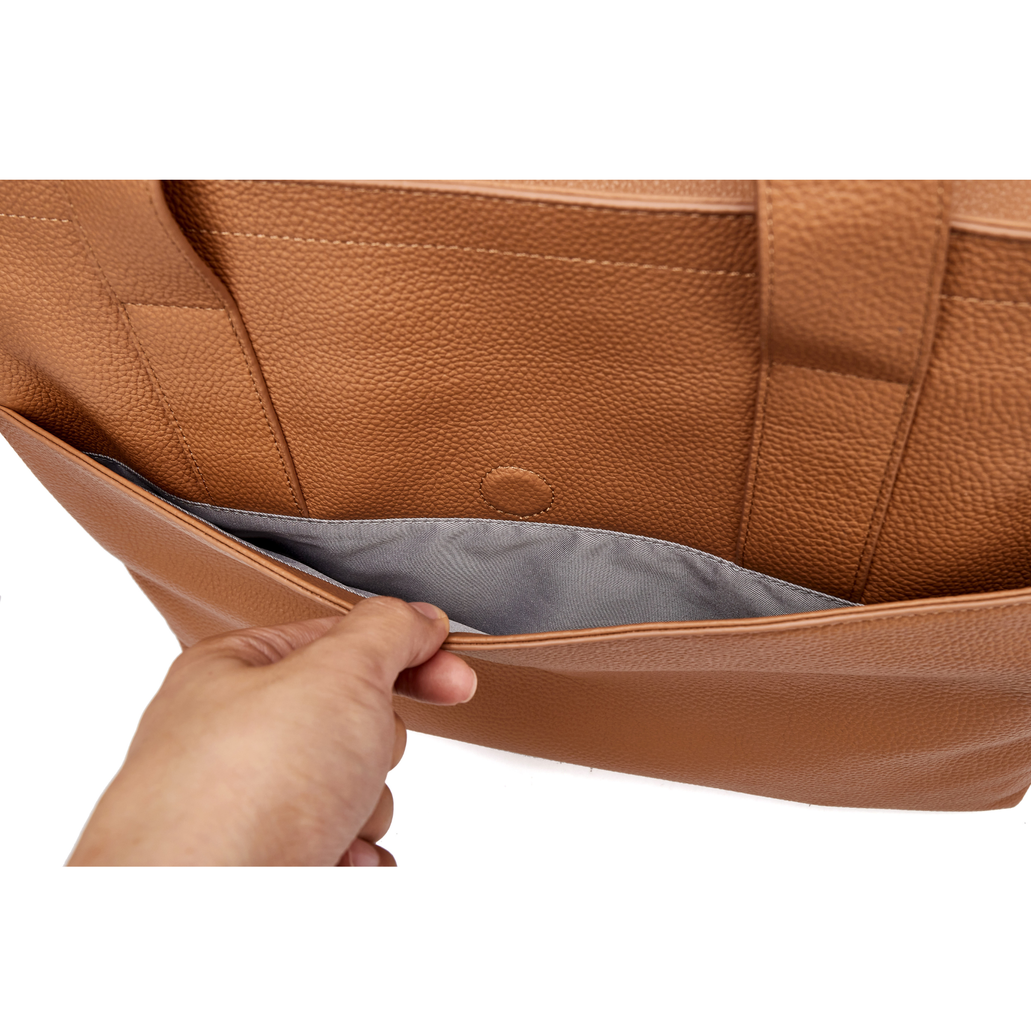 16" Slouchy Leather Laptop Tote | Large Capacity-Laptop bag-CODE REPUBLIC-Black-CODE REPUBLIC laptop bags womens laptop bags laptop handbags ladies laptop bags laptop carrying bags