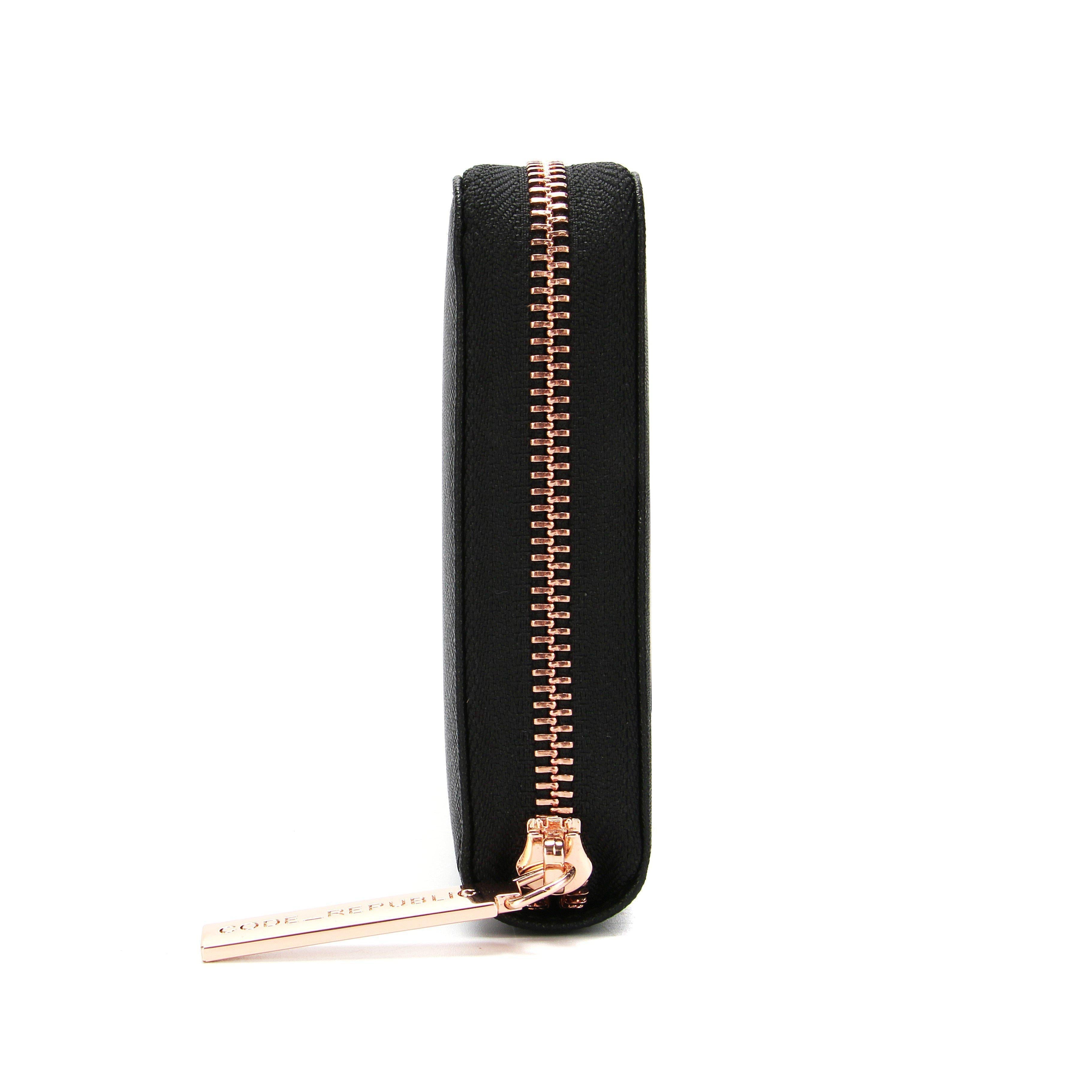 PASSPORT PHONE WALLET Saffiano Leather Rose Gold-Wallet-CODE REPUBLIC-Black-CODE REPUBLIC laptop bags womens laptop bags laptop handbags ladies laptop bags laptop carrying bags