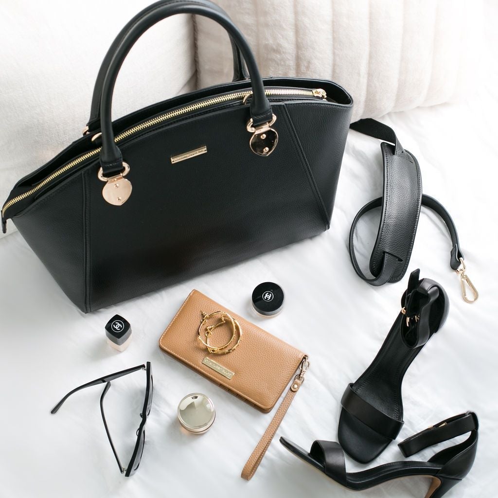 SAVANNAH 14” LAPTOP HANDBAG | ITALIAN LEATHER-Laptop bag-CODE REPUBLIC-BLACK-CODE REPUBLIC laptop bags womens laptop bags laptop handbags ladies laptop bags laptop carrying bags