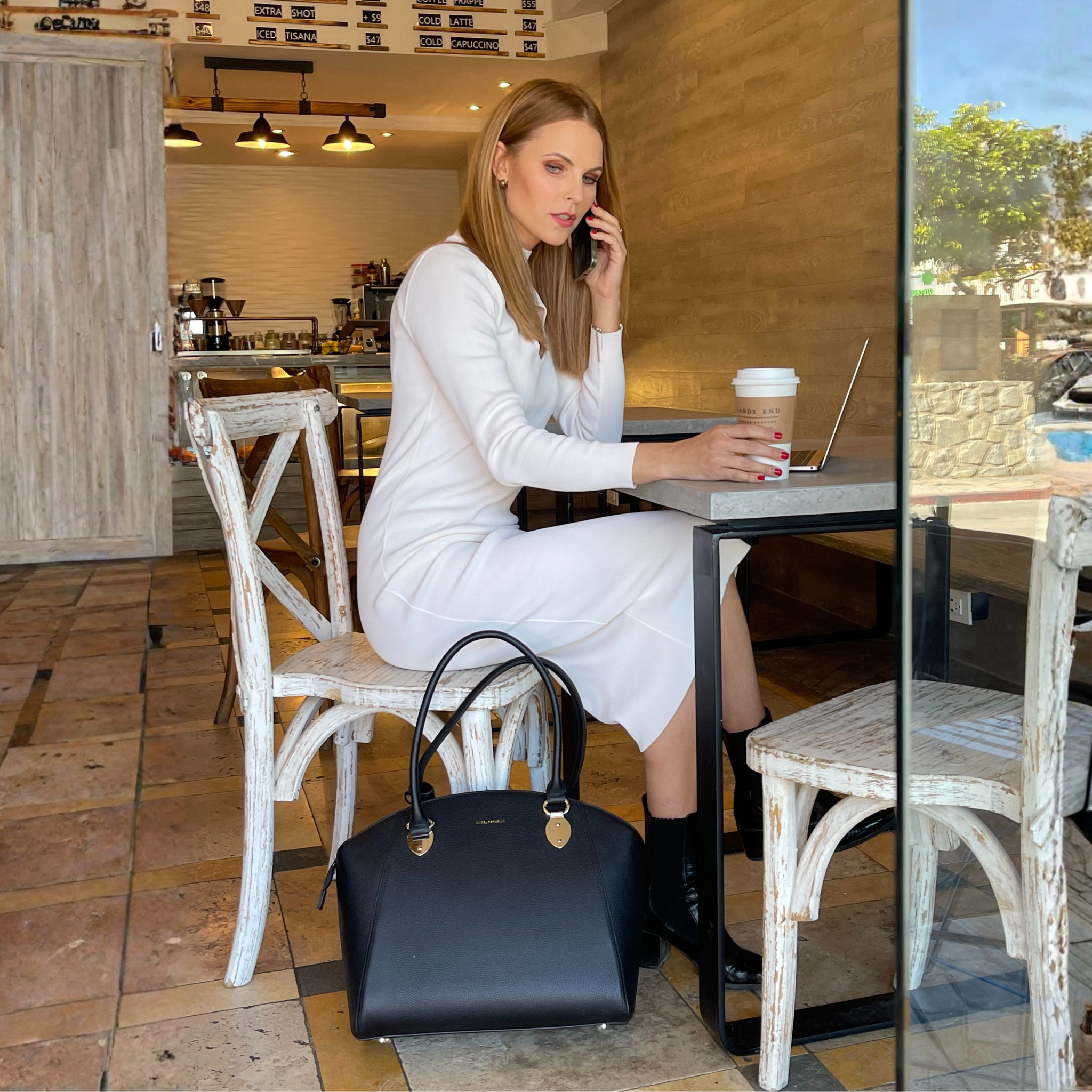 SAVANNAH 14” LAPTOP HANDBAG | ITALIAN LEATHER-Laptop bag-CODE REPUBLIC-BLACK-CODE REPUBLIC laptop bags womens laptop bags laptop handbags ladies laptop bags laptop carrying bags