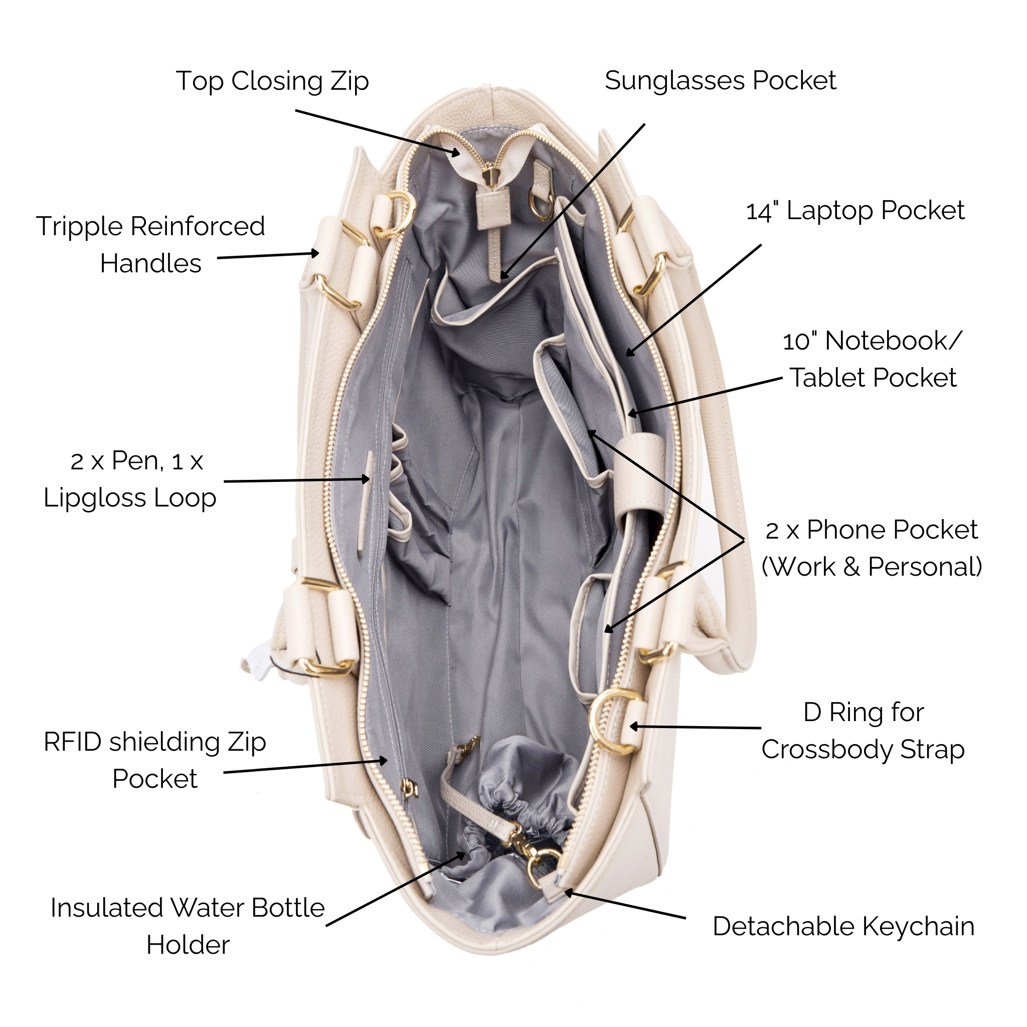 SAVANNAH 14” LAPTOP HANDBAG | ITALIAN LEATHER-Laptop bag-CODE REPUBLIC-BLACK-CODE REPUBLIC laptop bags womens laptop bags laptop handbags ladies laptop bags laptop carrying bags