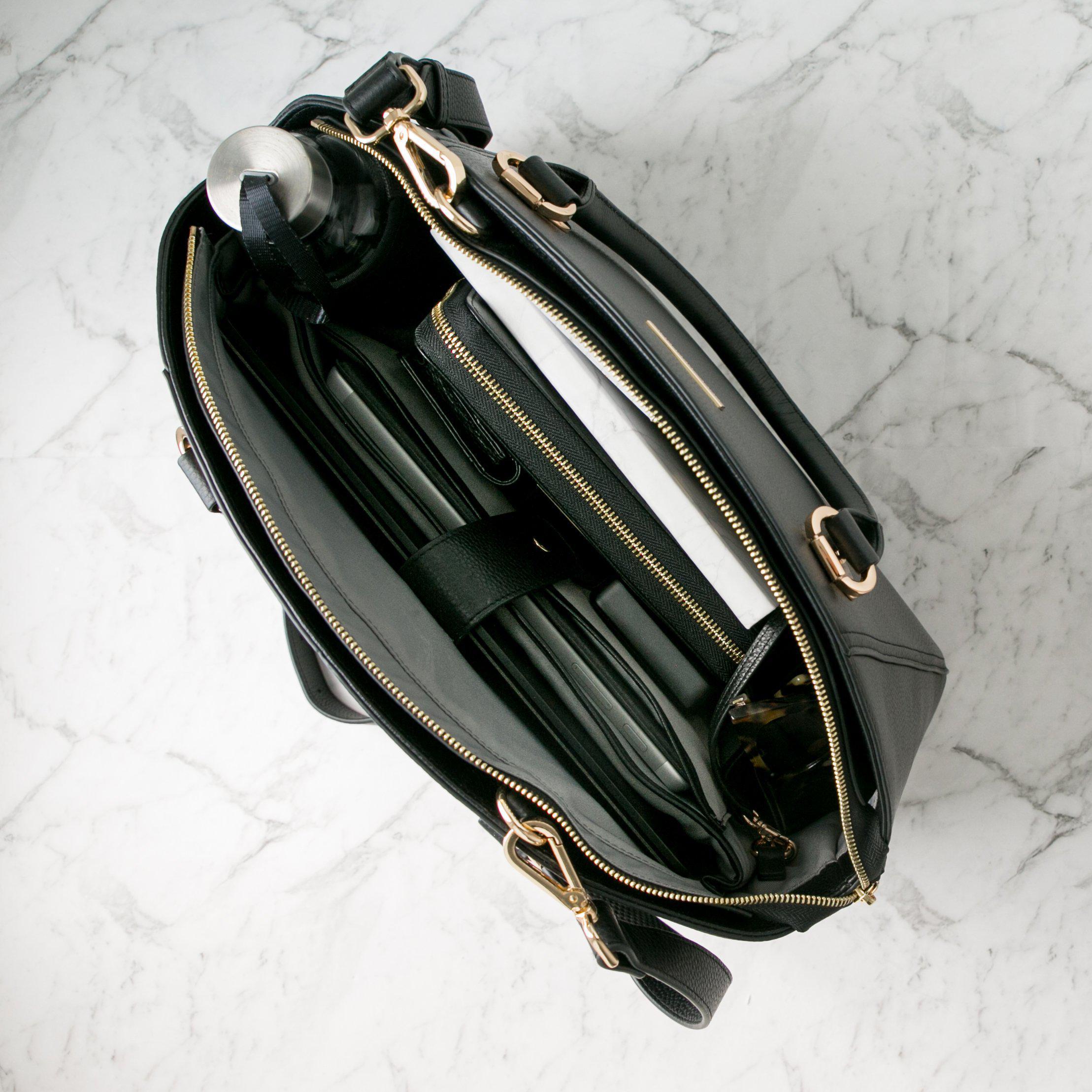 SAVANNAH 14” LAPTOP HANDBAG | ITALIAN LEATHER-Laptop bag-CODE REPUBLIC-BLACK-CODE REPUBLIC laptop bags womens laptop bags laptop handbags ladies laptop bags laptop carrying bags