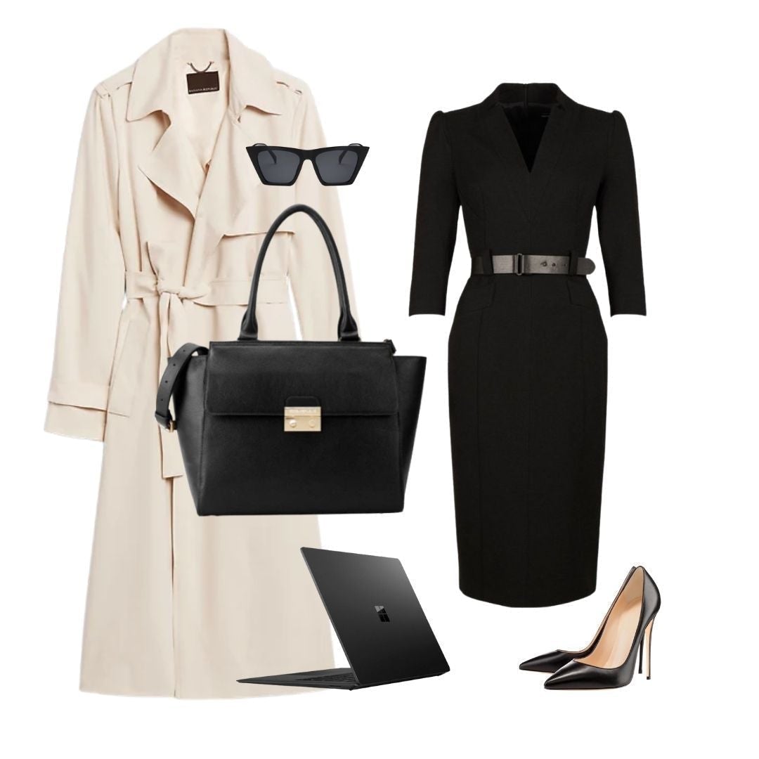 14" DANIELLE Designer Laptop Handbag | PEBBLE LEATHER | CHAMPAGNE GOLD | PRE ORDER - LATE JUNE DELIVERY-Laptop bag-CODE REPUBLIC-Black-CODE REPUBLIC laptop bags womens laptop bags laptop handbags ladies laptop bags laptop carrying bags