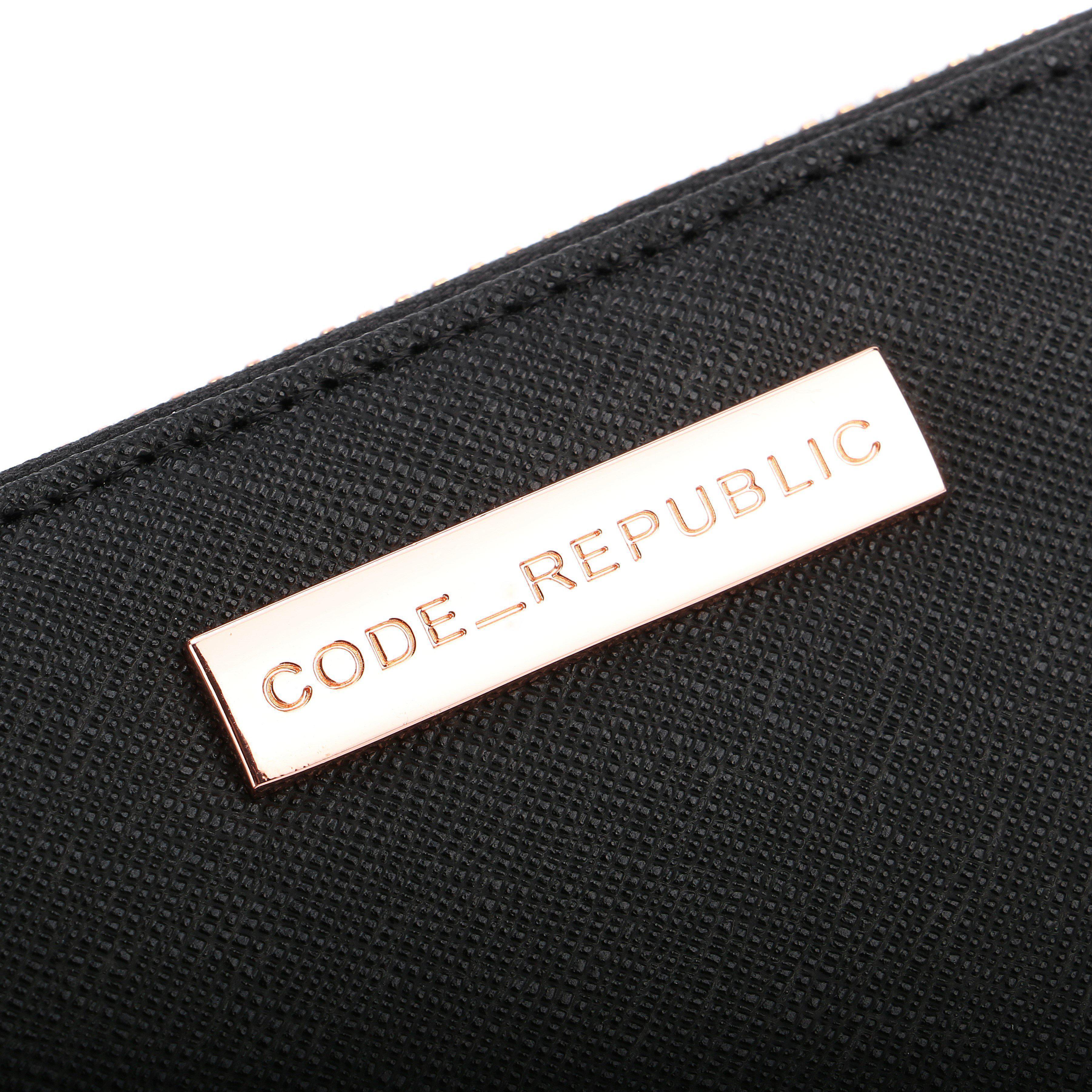 PASSPORT PHONE WALLET Black Saffiano Leather Rose Gold-Wallet-CODE REPUBLIC-CODE REPUBLIC laptop bags womens laptop bags laptop handbags ladies laptop bags laptop carrying bags